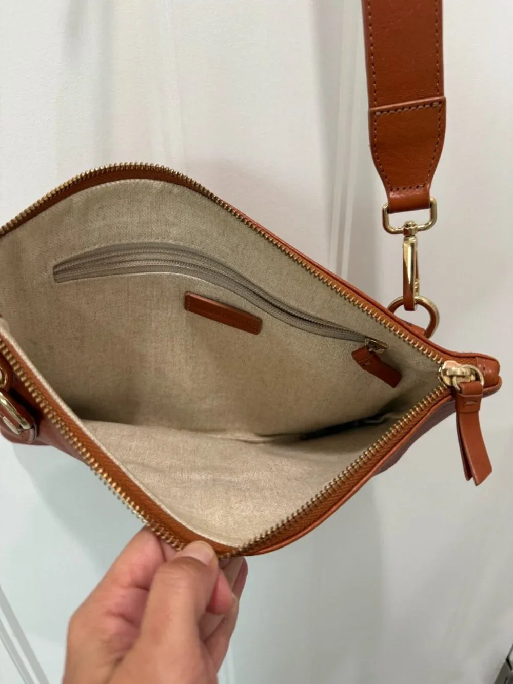 Mark & Graham Leather Zipper Crossbody